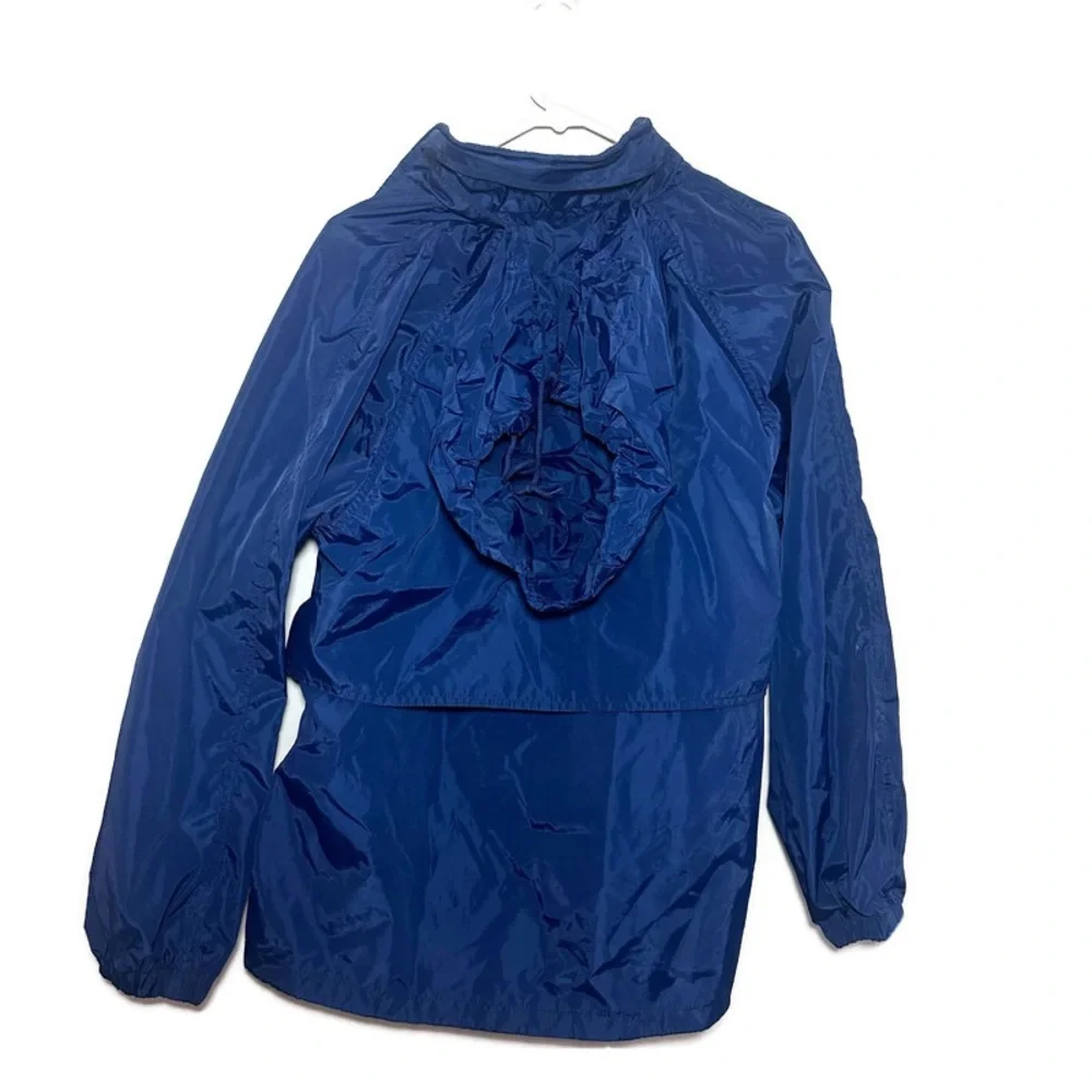 Eddie Bauer Jacket Women's Size Large Blue Windbreaker Jacket with Hidden Hood - Picture 8 of 9
